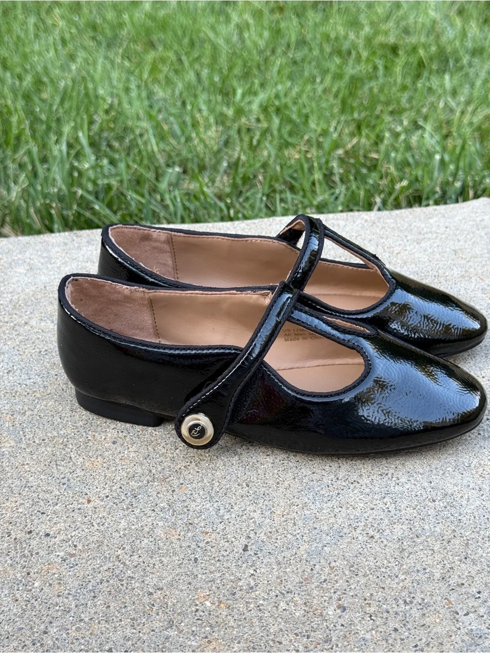 Sam Edelman Kids Melody Black Patent Leather T-Strap Mary Jane Flats Size 12M
